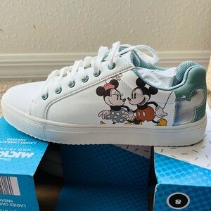 Size 8 Disney Mickey Mouse White and Blue Sneakers